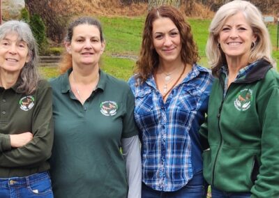 The wildlife rehabilitation and education team pose for a photo for the Pocono Rehabilitation and Education Center.